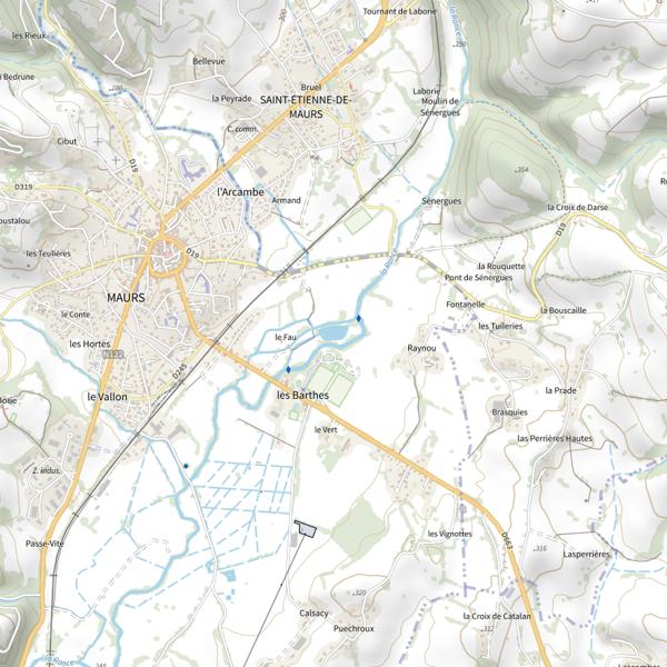 Plan cartographique de Plan d'eau du Moulin du Fau