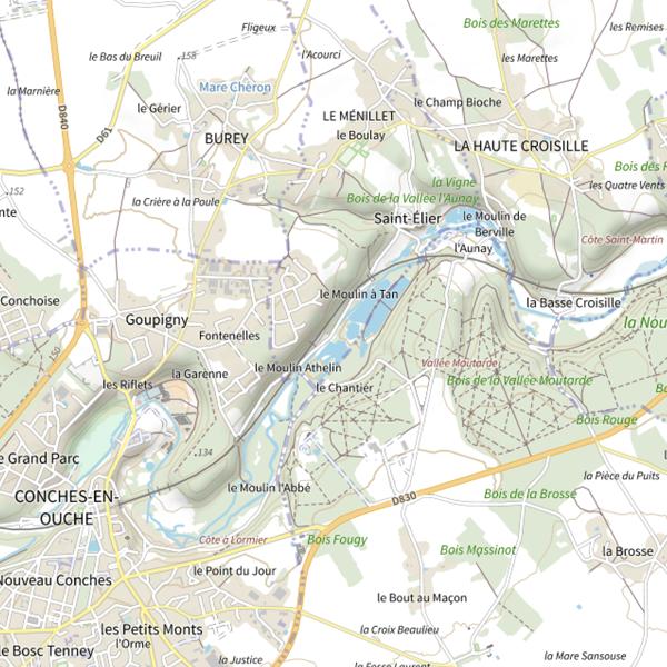 Plan cartographique de Plan d'Eau du Moulin Neuf