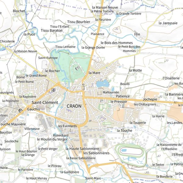 Plan cartographique de Plan d'eau du Mûrier