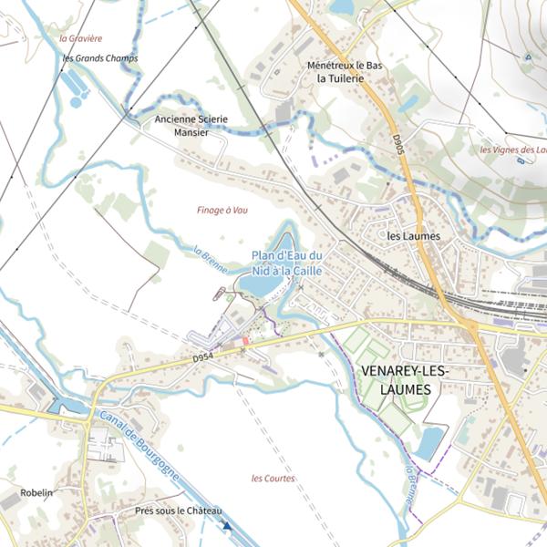 Plan cartographique de Plan d'Eau du Nid À la Caille