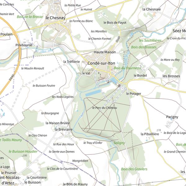 Plan cartographique de Plan d'Eau du Parc du Château