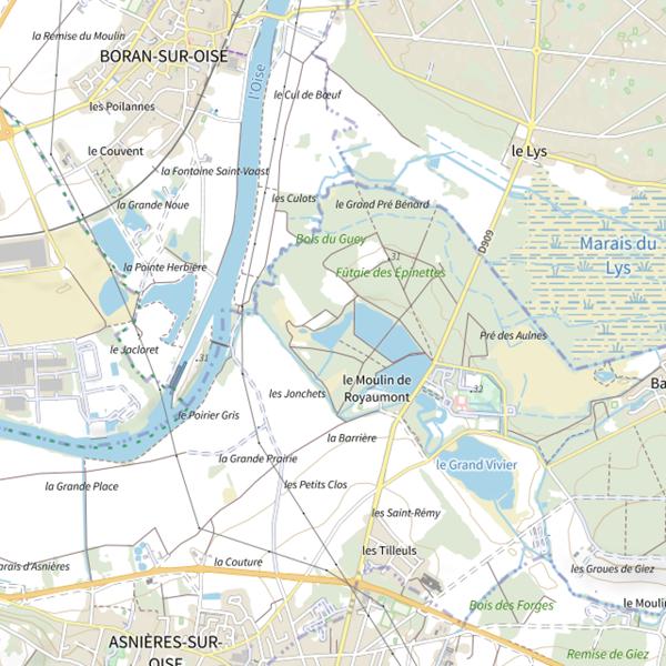 Plan cartographique de Plan d'Eau du Pont de Thève