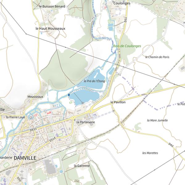 Plan cartographique de Plan d'Eau du Pré de l'Étang