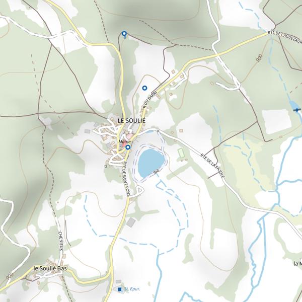 Plan cartographique de Plan d'eau du soulié
