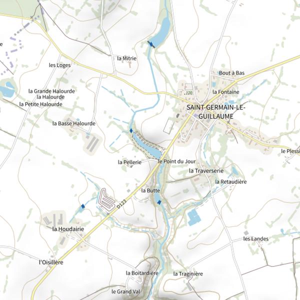 Plan cartographique de Plan d'Eau du Tertre (Saint-Germain-le-Guillaume)