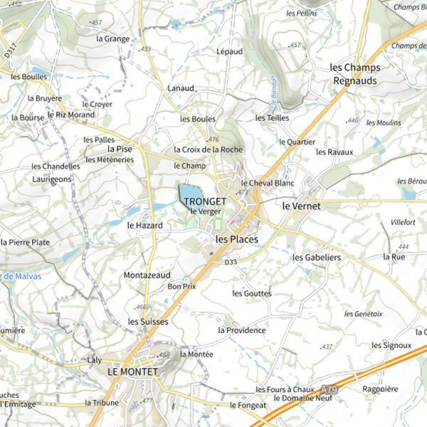 Plan cartographique de Plan d'eau du verger