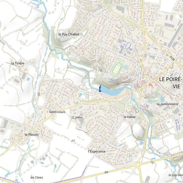 Plan cartographique de Plan d'eau Le Moulin à Elise, Le Poiré-sur-Vie