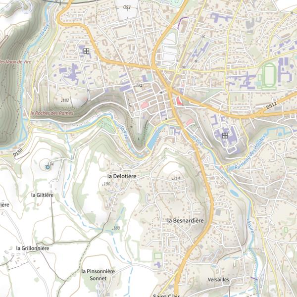 Plan cartographique de Plan d'eau L'Ecluse Vire