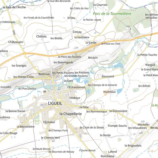 Plan cartographique de Plan d'Eau les Chéteauderies