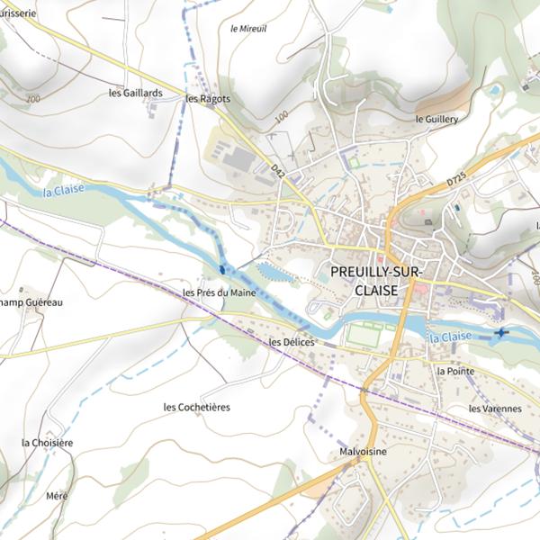 Plan cartographique de Plan d'Eau les Combes