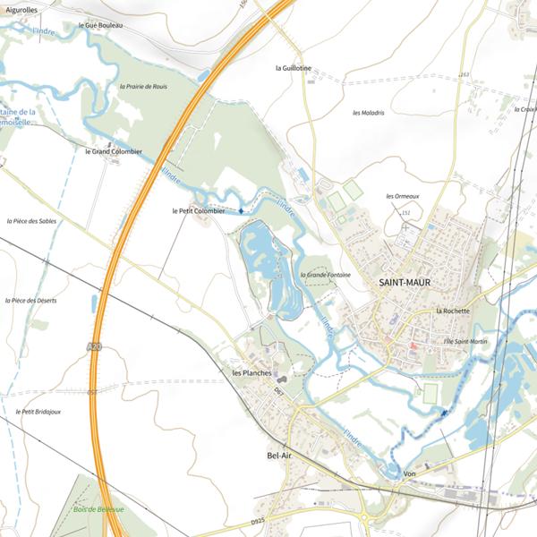 Plan cartographique de Plan d'Eau les Planches