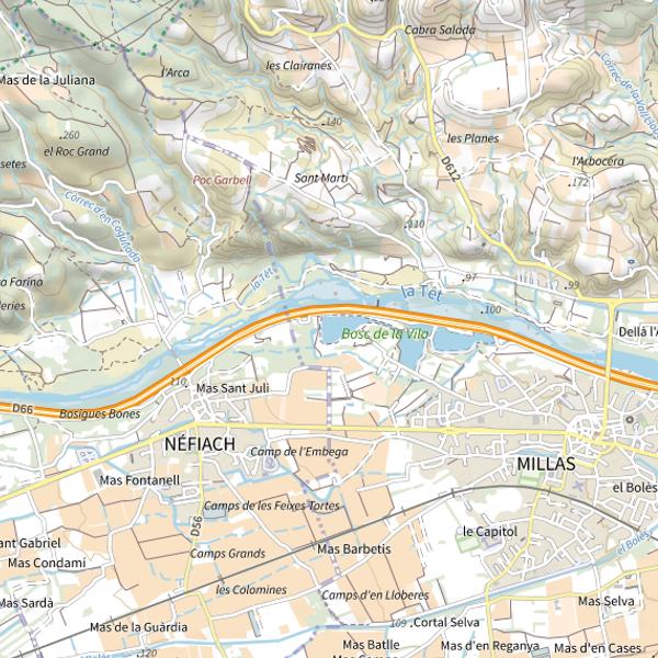Plan cartographique de Plan d’eau n° 4 de Millas