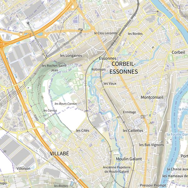 Plan cartographique de Plan d'Eau sur la Seine