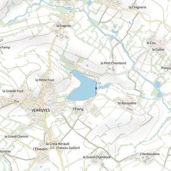 Plan cartographique de Plan d'Eau Verruyes