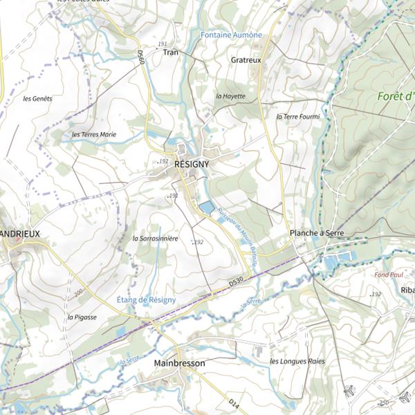 Plan cartographique de Planche à Serre