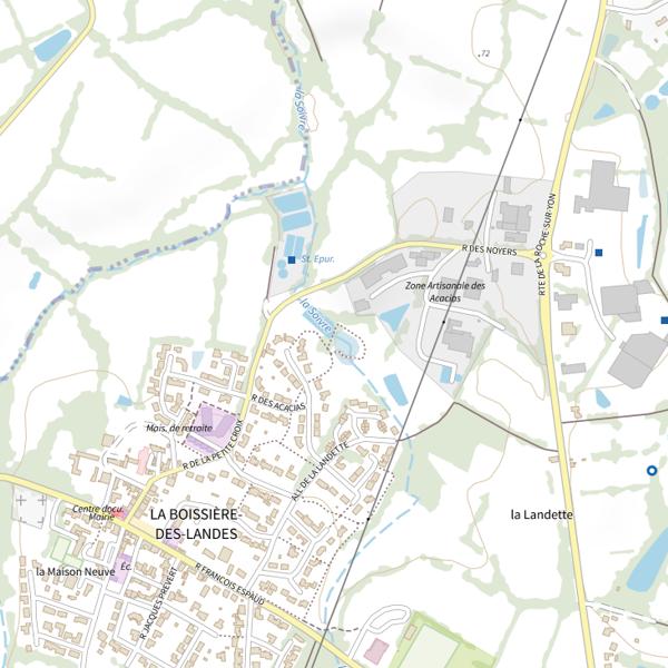 Plan cartographique de Plans d'eau Communaux à la Boissière des Landes : 0,6 ha