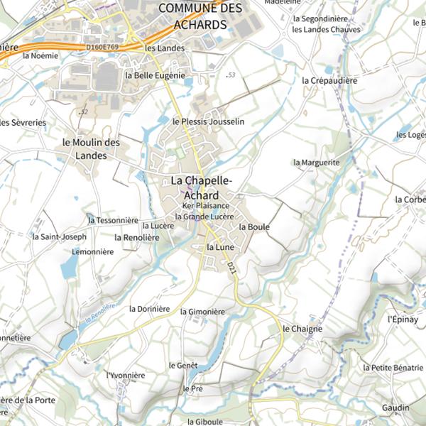 Plan cartographique de Plans d'eau communaux de la Chapelle-Achard: 0,5ha