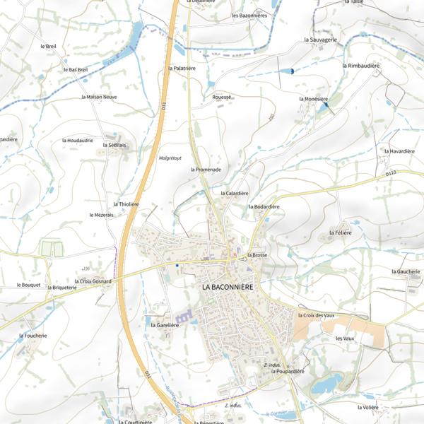 Plan cartographique de Plans d'eau de La Bonniere (La Baconnière)
