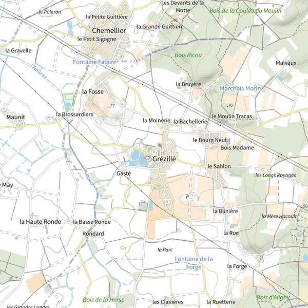 Plan cartographique de Plans d'eau du Paradis (Gennes-Val-de-Loire)