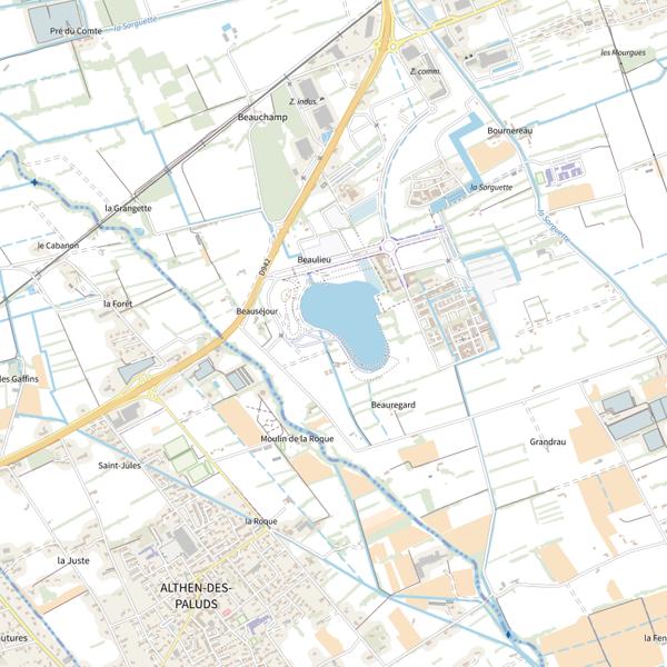 Plan cartographique de PMR - Étang de Monteux