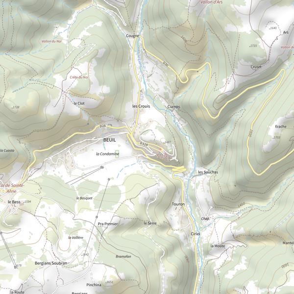 Plan cartographique de Point information Touristique Beuil
