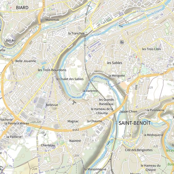 Plan cartographique de Poitiers (La Varenne)