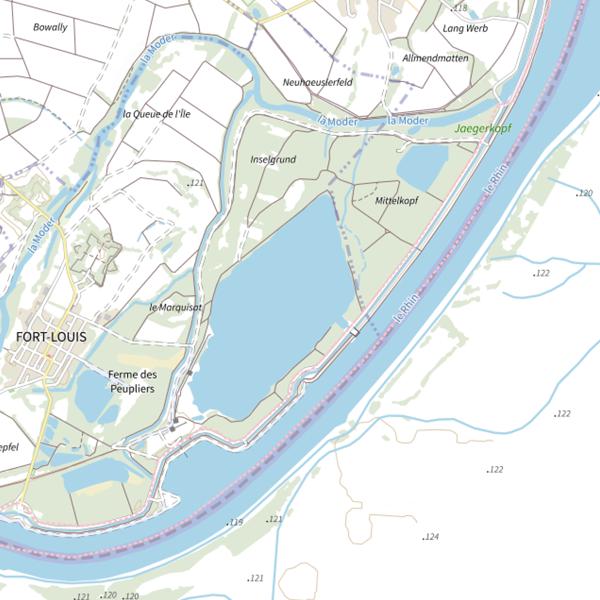 Plan cartographique de Polder de la Moder