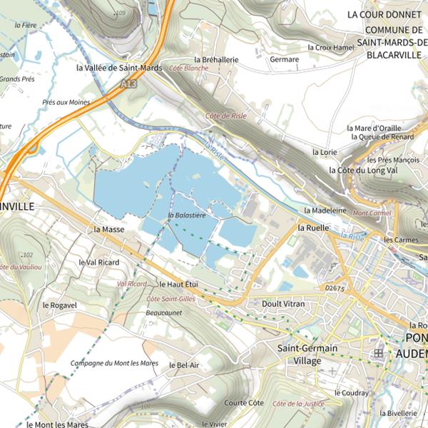 Plan cartographique de Pont Audemer