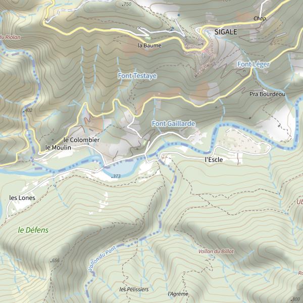 Plan cartographique de Pont de Sigales