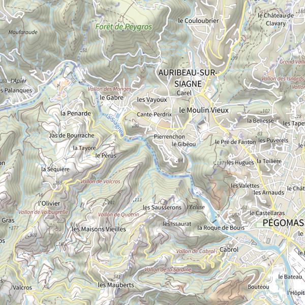 Plan cartographique de Pont de Tanneron