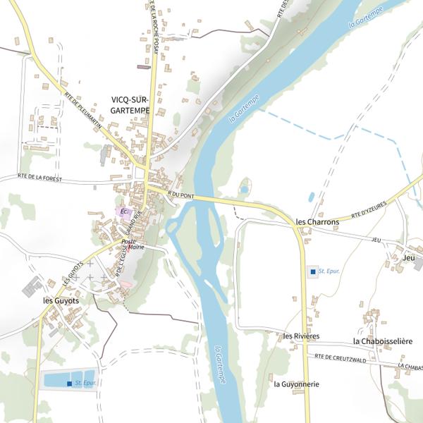 Plan cartographique de Pont de Vicq (rive droite)