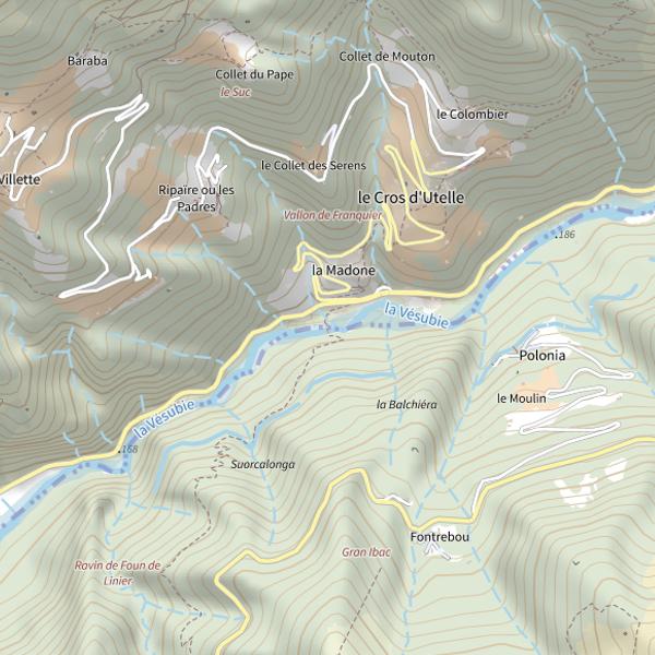 Plan cartographique de Pont du Cros d'Utelle