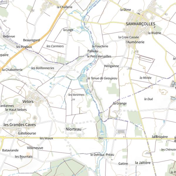 Plan cartographique de Pont du Moulin de Niorteau