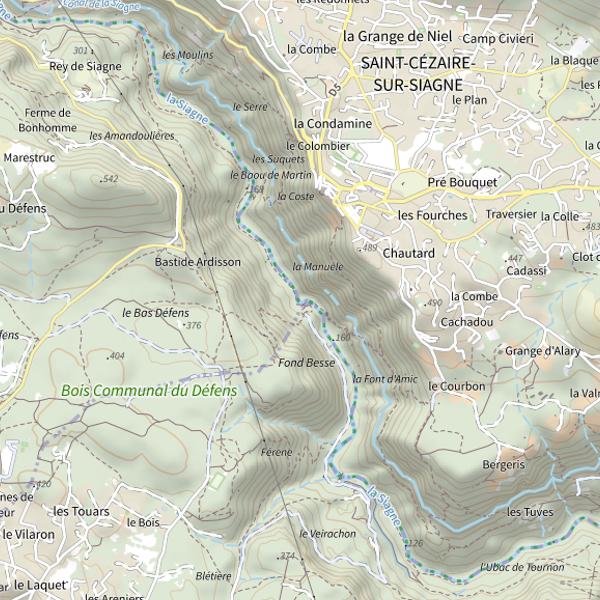Plan cartographique de Pont du Tuvé