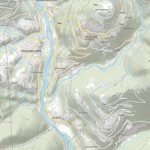 Plan cartographique de Pont du Véséou inférieur