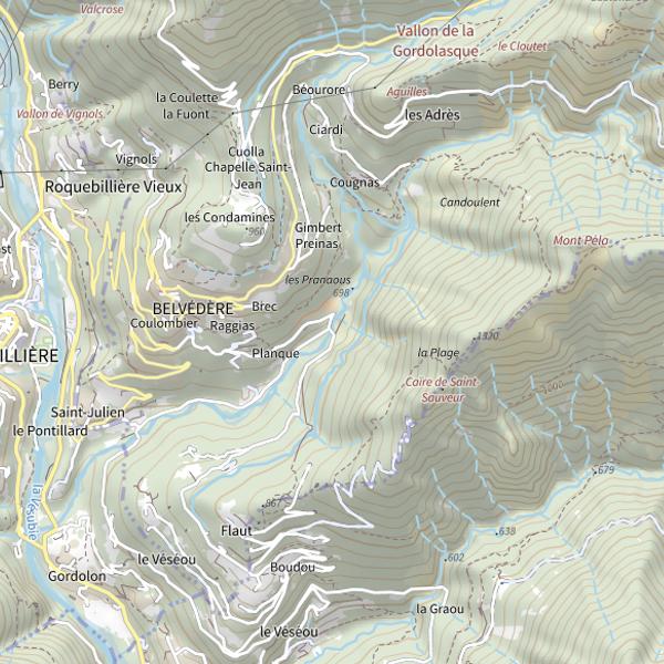 Plan cartographique de Pont du Véséou supérieur