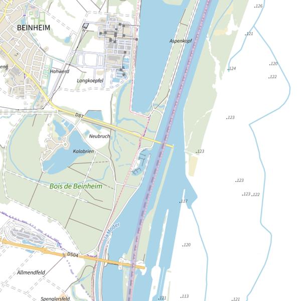 Plan cartographique de Port de motonautisme de Beinheim