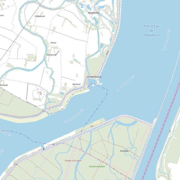 Plan cartographique de Port des sept écluses dit Rhinland