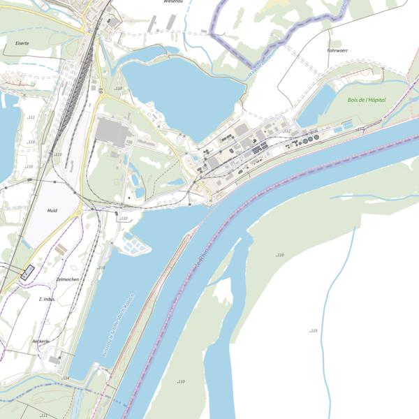 Plan cartographique de Port du Rhin de Lauterbourg