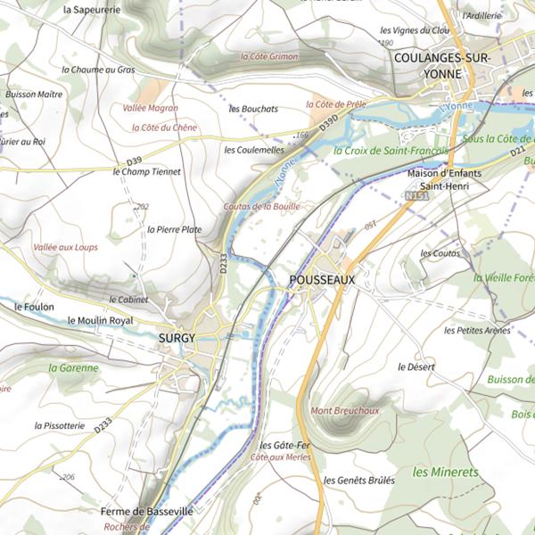 Plan cartographique de Pousseaux