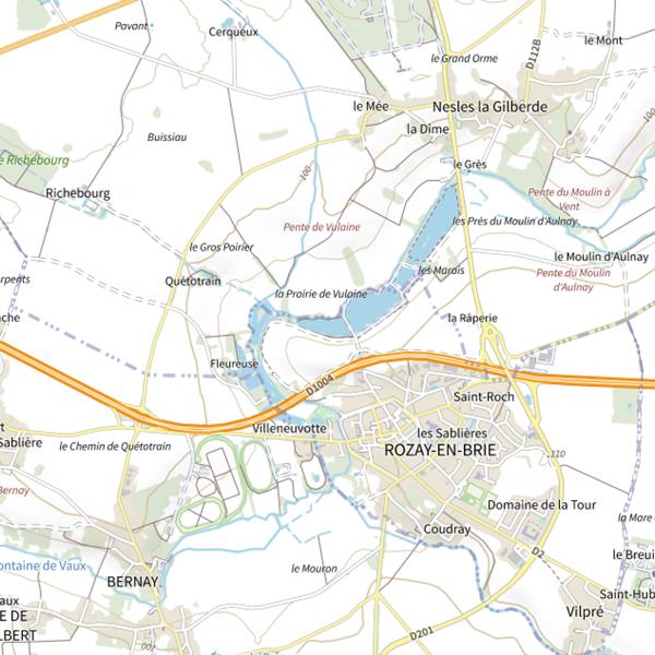 Plan cartographique de Prairie de Vulaine