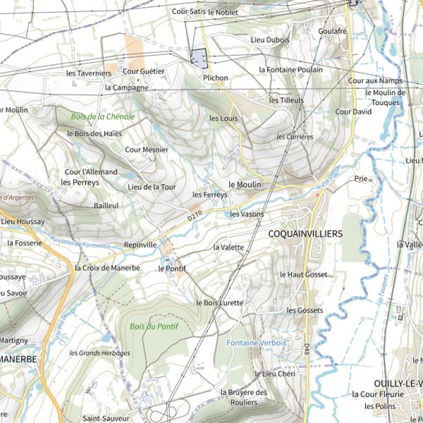 Plan cartographique de Pré-d'Auge