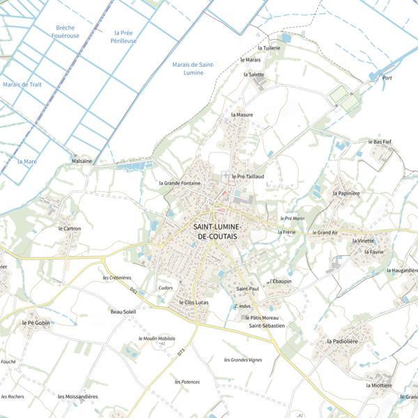 Plan cartographique de Proxi (Loire-Atlantique)