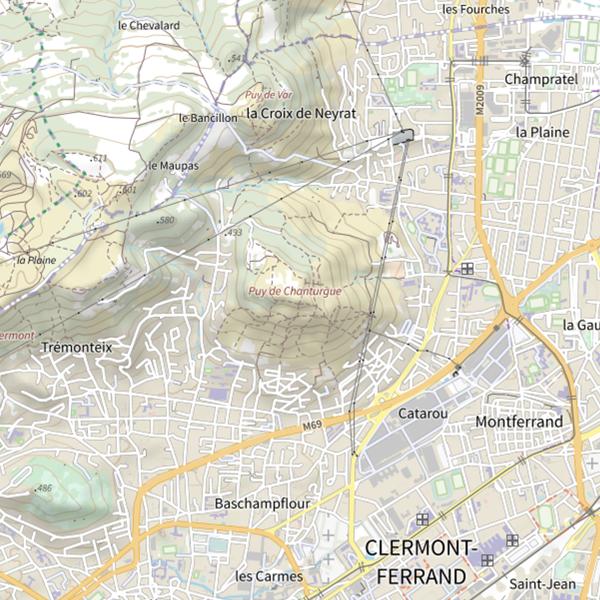 Plan cartographique de Puy de Chanturgue