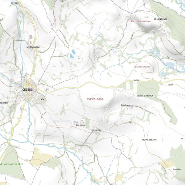 Plan cartographique de Puy de Lanluc
