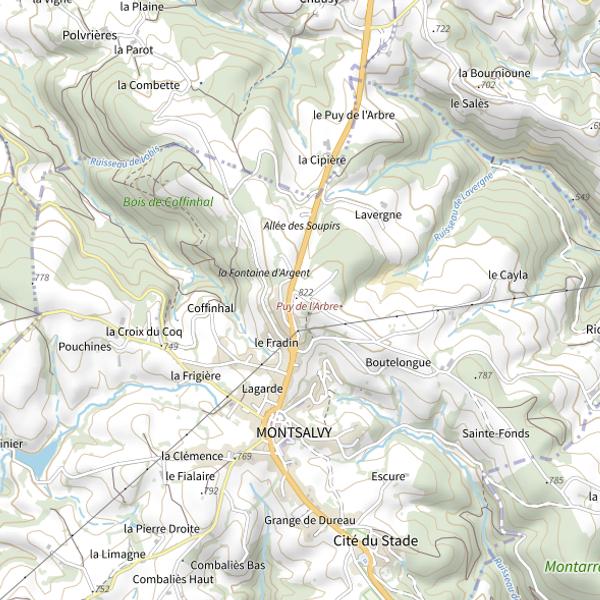 Plan cartographique de Puy de l'Arbre