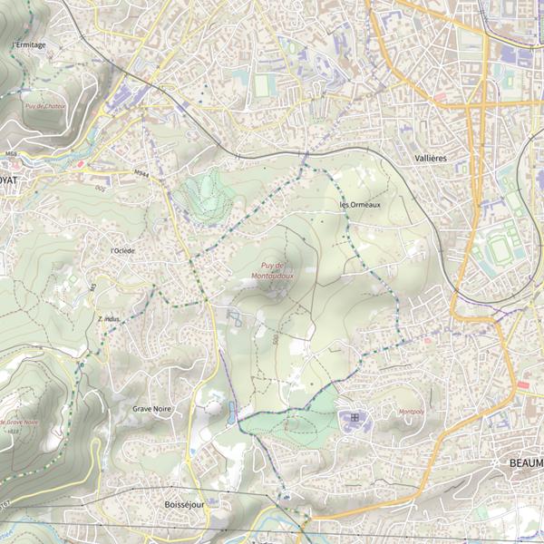 Plan cartographique de Puy de Montaudoux