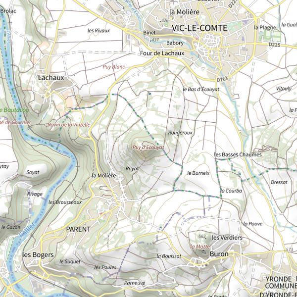Plan cartographique de Puy d'Ecouyat