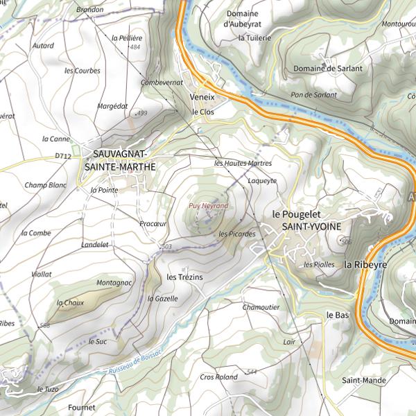 Plan cartographique de Puy Neyrand