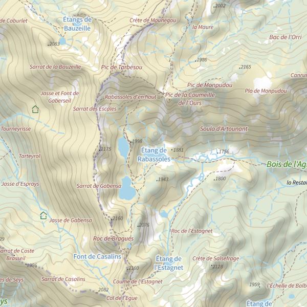 Plan cartographique de Rabassoles bas